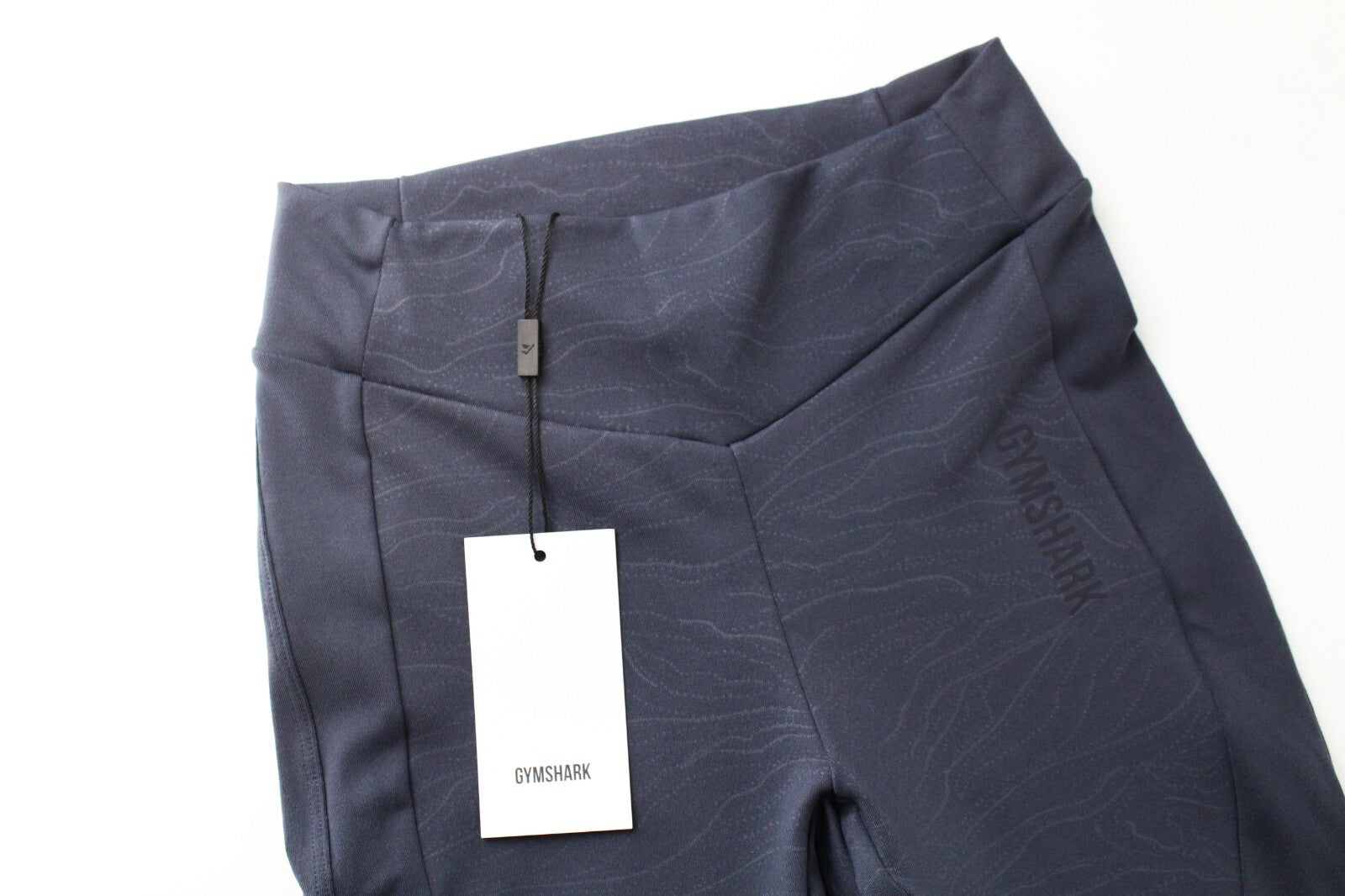 GYM SHARK moteriškos blizgios tamprės S mėlynos raštuotos tamprios sportinės aprangos 