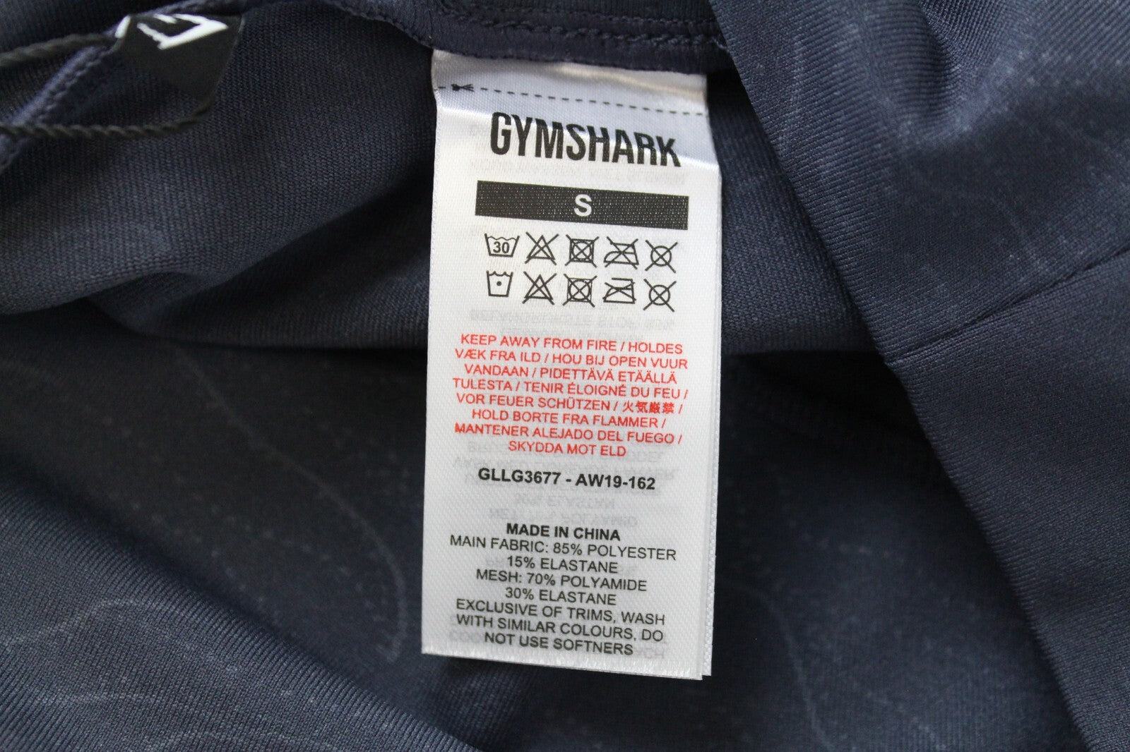 GYM SHARK moteriškos blizgios tamprės S mėlynos raštuotos tamprios sportinės aprangos 