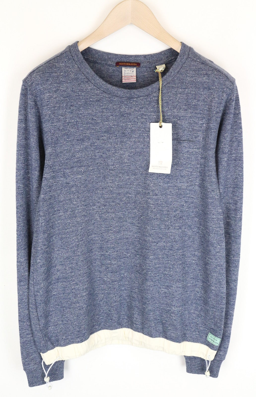 SCOTCH &amp; SODA Ams Couture mėlynas vyriškas džemperis ilgomis rankovėmis M, medvilnės mišinio audinys 