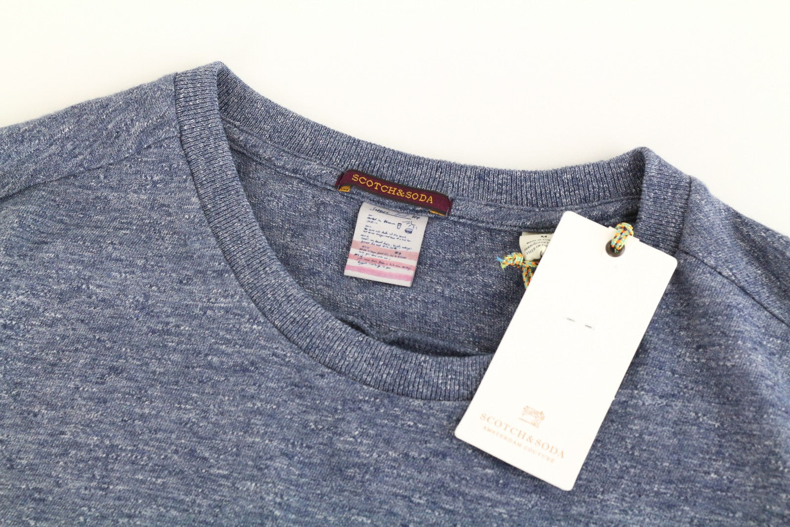 SCOTCH &amp; SODA Ams Couture mėlynas vyriškas džemperis ilgomis rankovėmis M, medvilnės mišinio audinys 