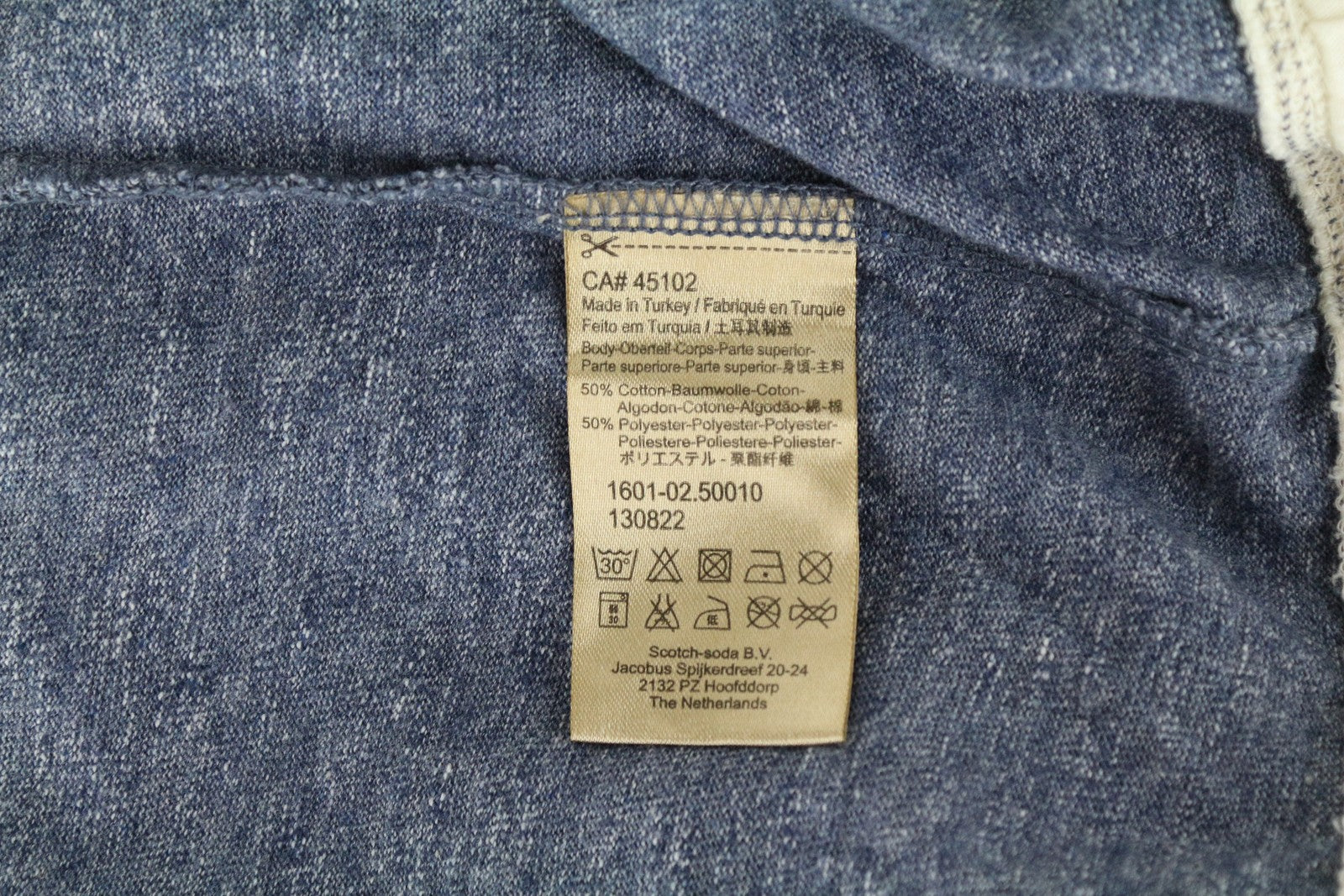 SCOTCH &amp; SODA Ams Couture mėlynas vyriškas džemperis ilgomis rankovėmis M, medvilnės mišinio audinys 