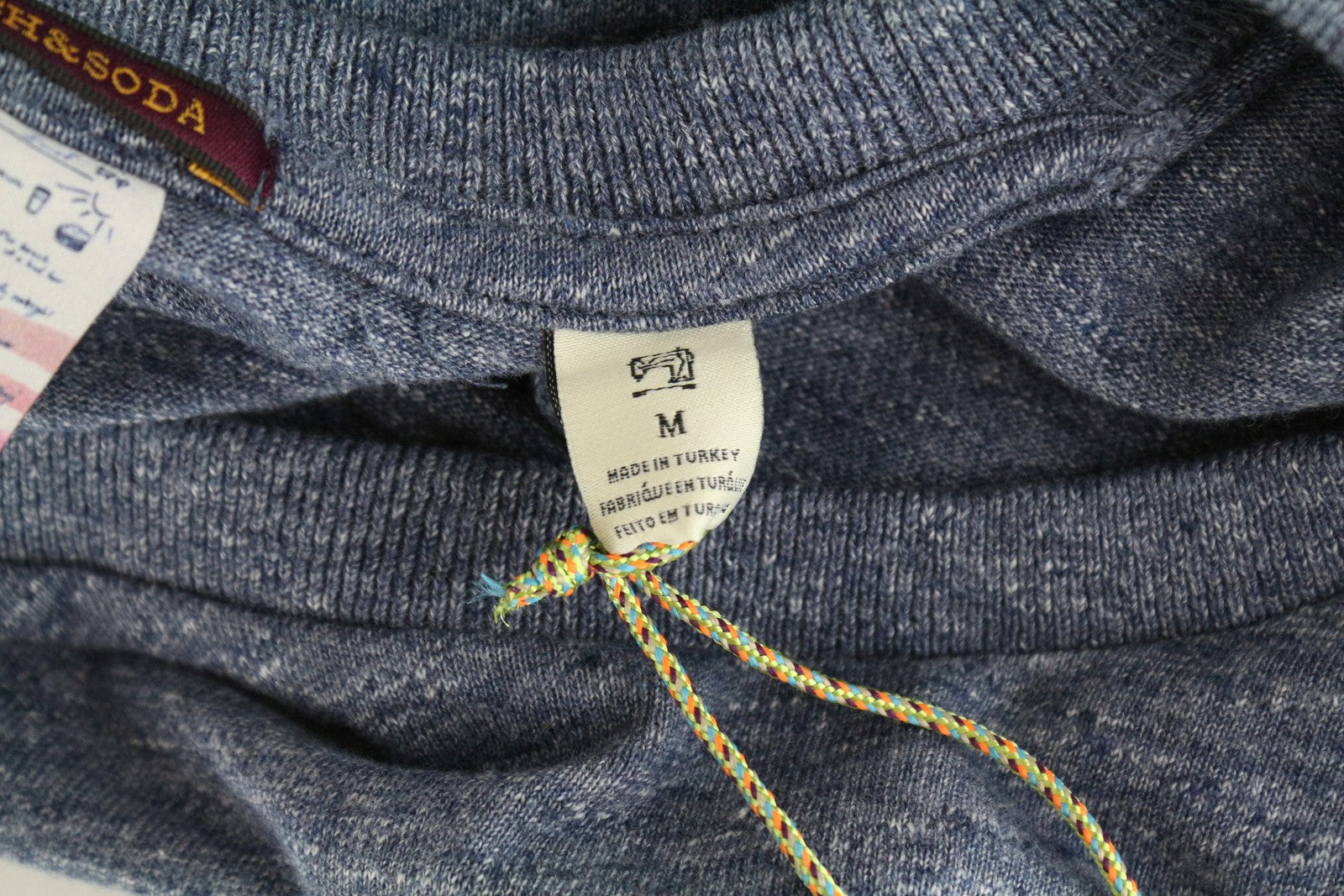 SCOTCH &amp; SODA Ams Couture mėlynas vyriškas džemperis ilgomis rankovėmis M, medvilnės mišinio audinys 