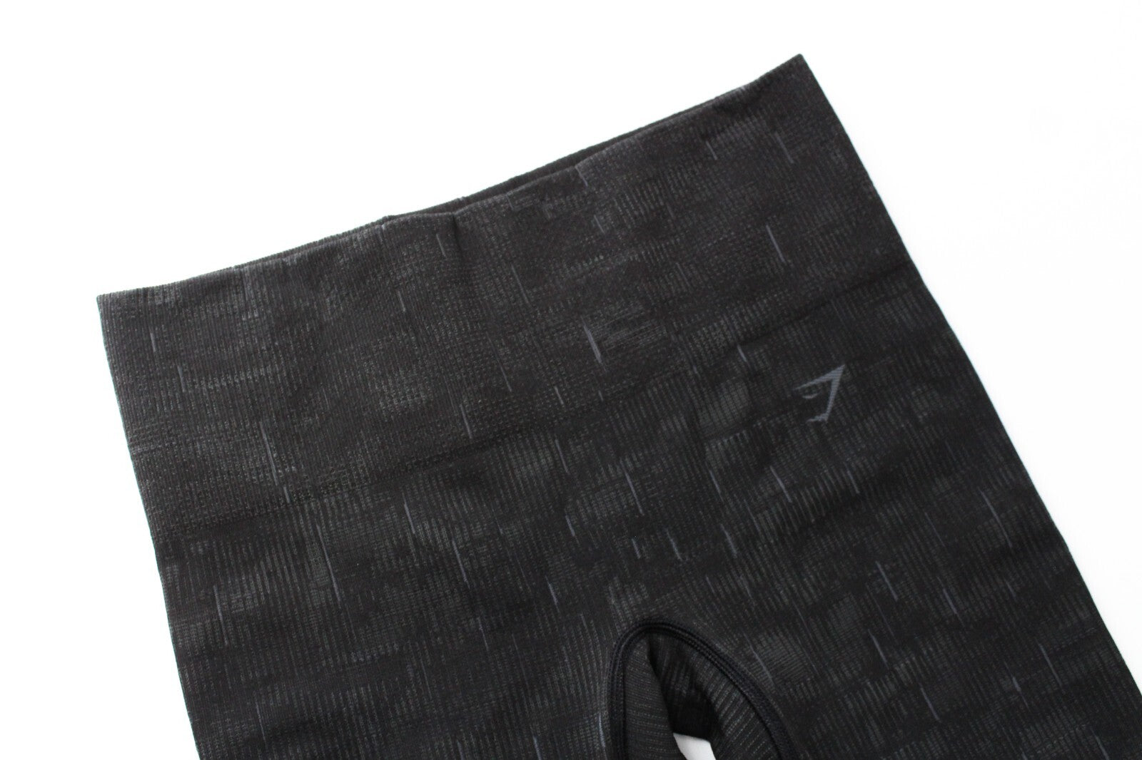 GYM SHARK moteriškos tamprės S dydžio tamsiai pilkos raštuotos sportinės aprangos tamprūs logotipas 