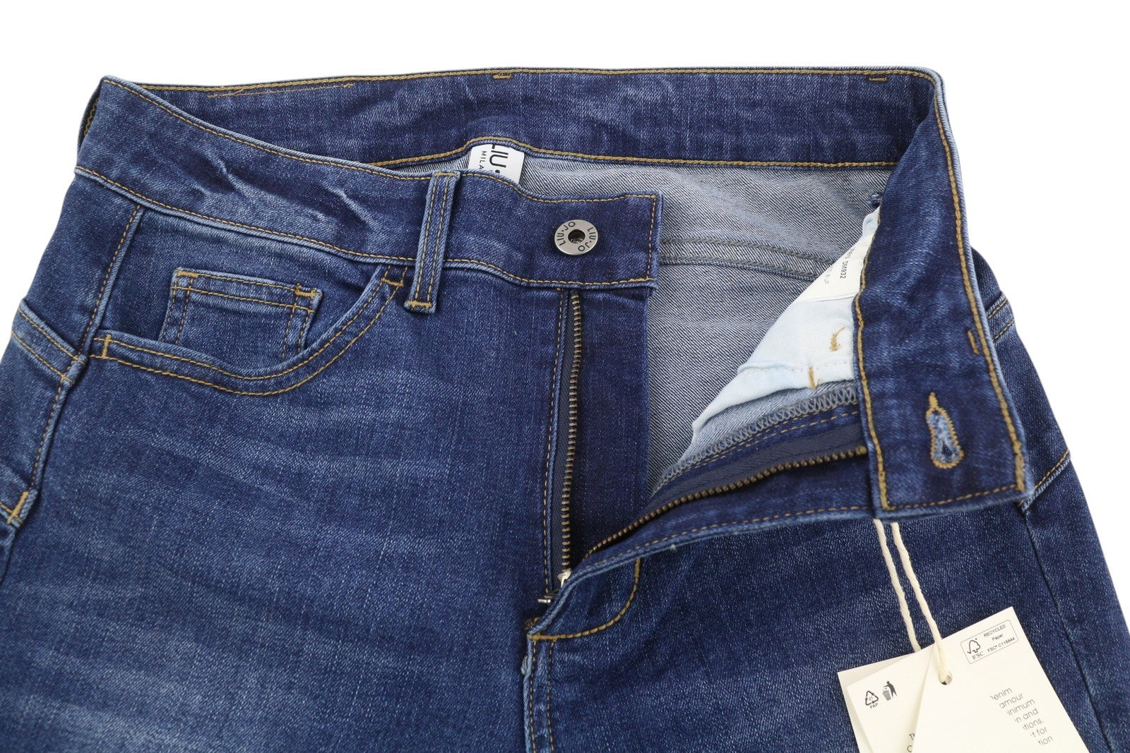 LIU JO Divine Women Jeans W28 Skinny Stretch High Waist Ankle Washed Denim Blue