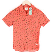 SCOTCH & SODA Ams Couture Shirt S Orange Pure Cotton Pattern Short Sleeve Men's