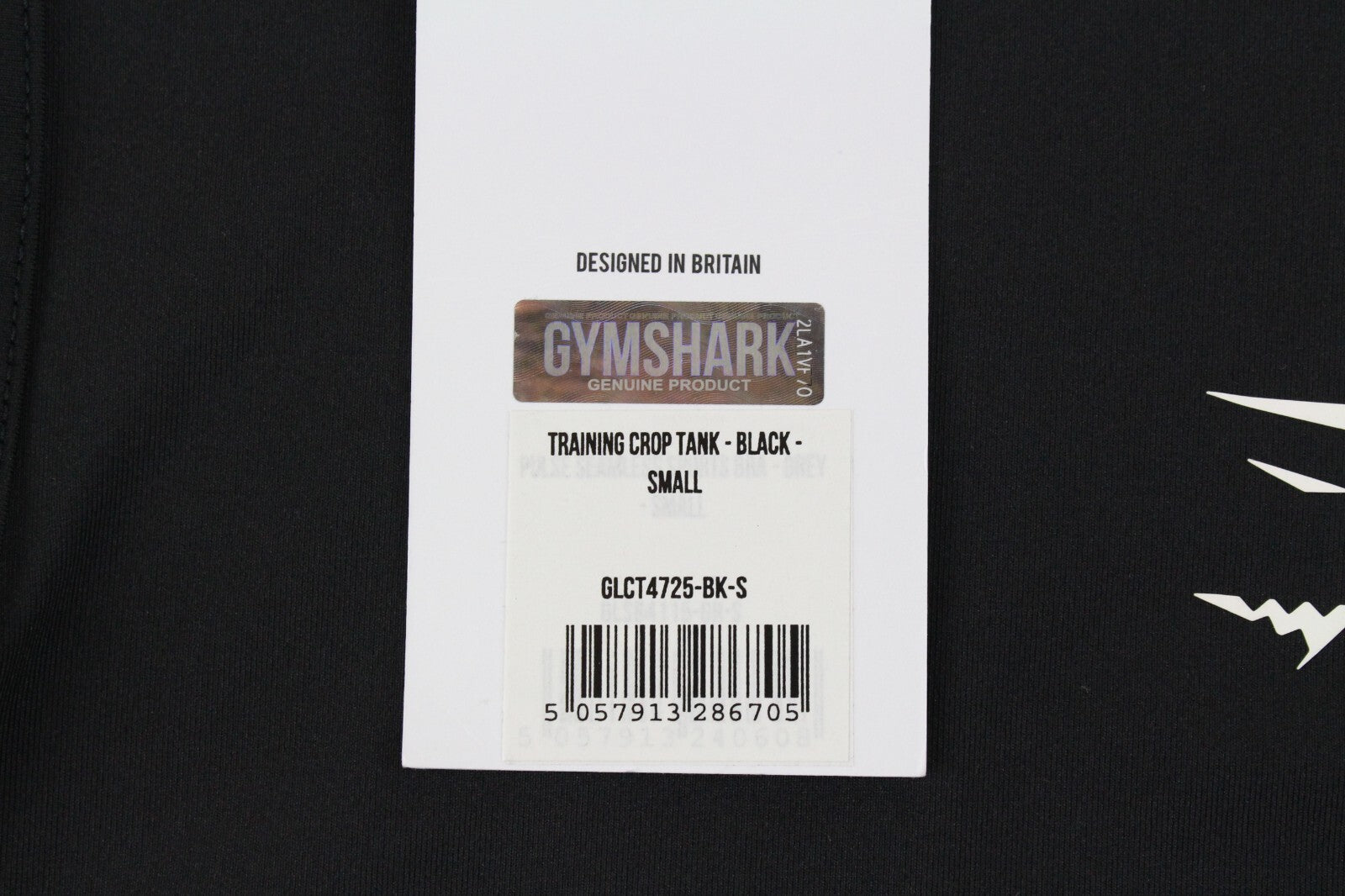 GYM SHARK Women Sleeveless Training Top S Black Stretch Crop Tank Logo