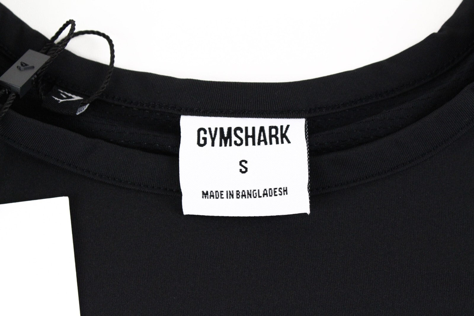 GYM SHARK Women Sleeveless Training Top S Black Stretch Crop Tank Logo