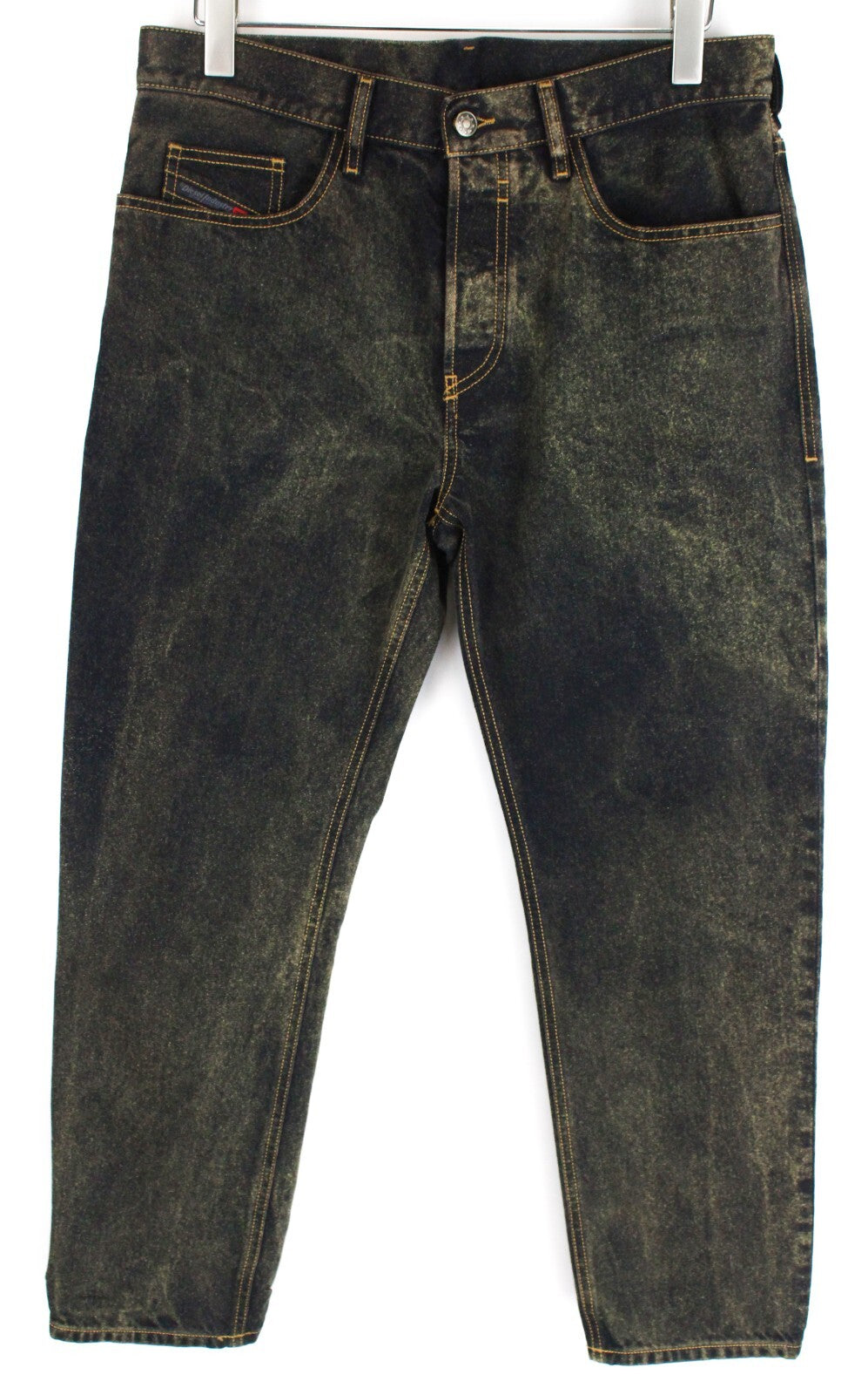 DIESEL Men Jeans W32/L32 Jifer 084WE Straight Fit Blue Stained Buttoned Cotton