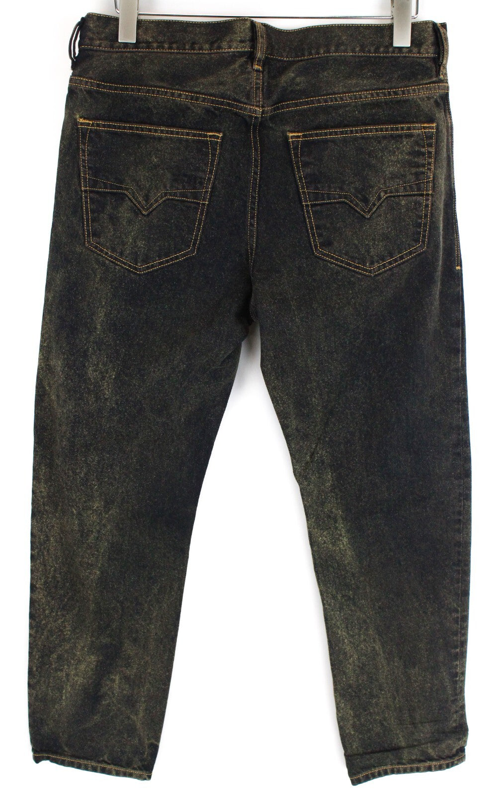 DIESEL Men Jeans W32/L32 Jifer 084WE Straight Fit Blue Stained Buttoned Cotton