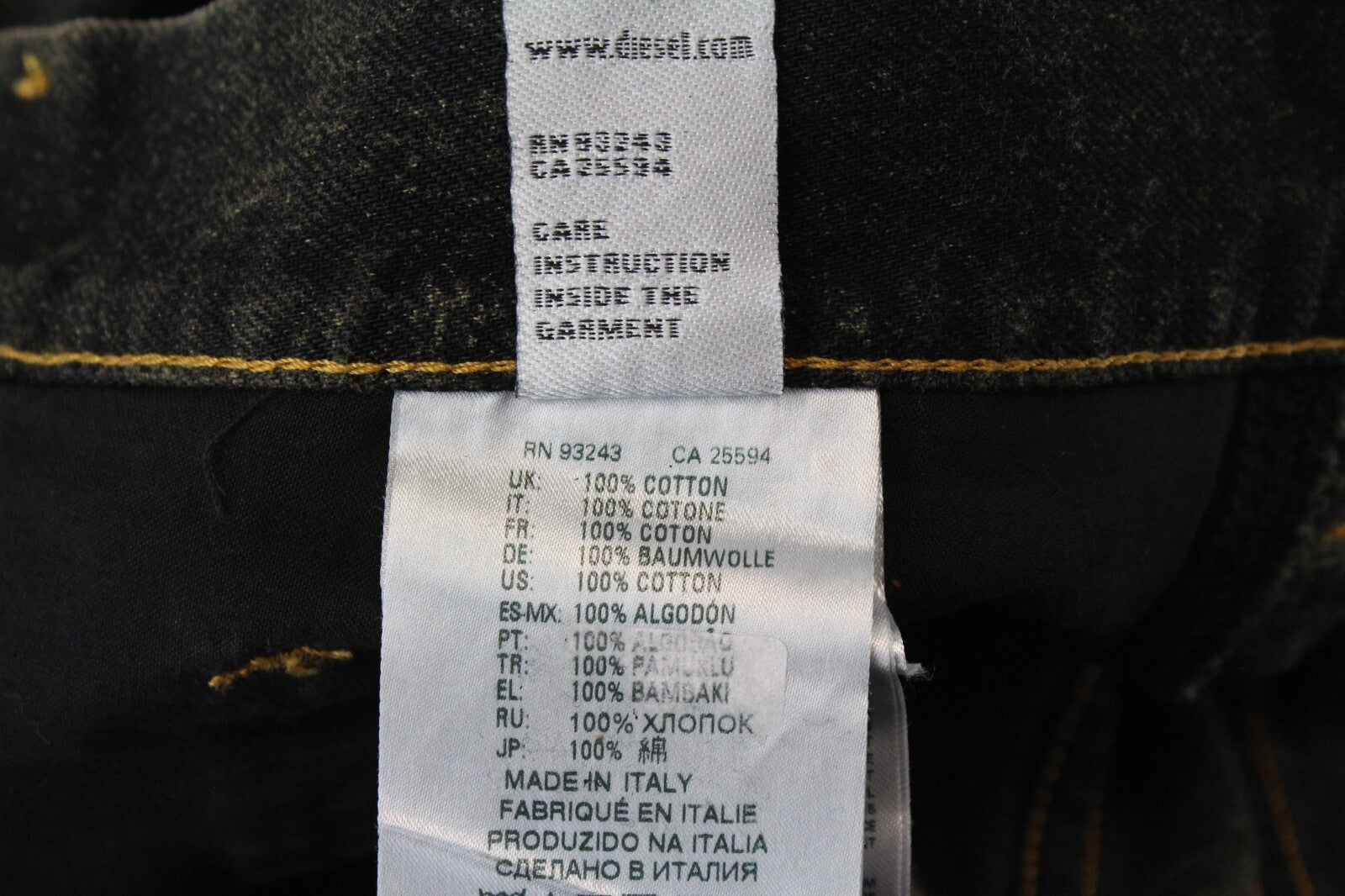 DIESEL Men Jeans W32/L32 Jifer 084WE Straight Fit Blue Stained Buttoned Cotton