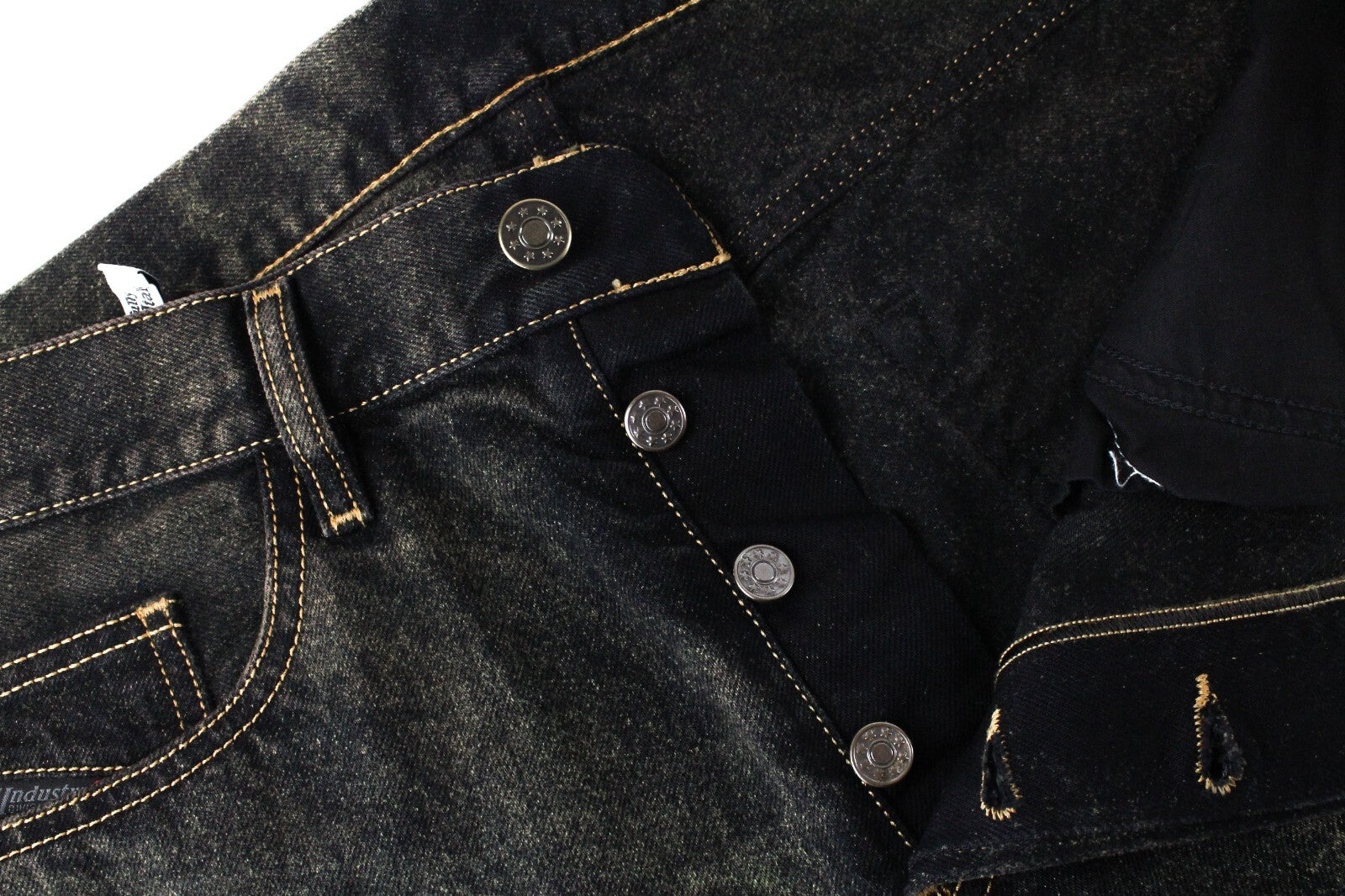 DIESEL Men Jeans W32/L32 Jifer 084WE Straight Fit Blue Stained Buttoned Cotton