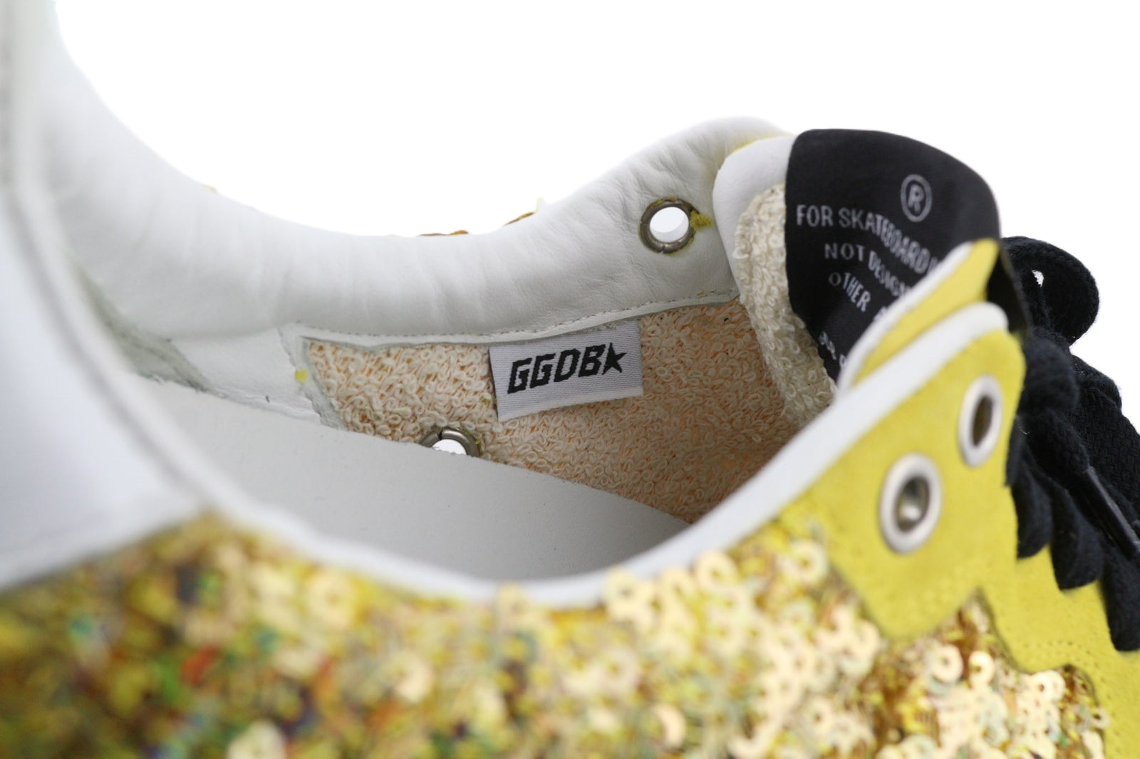 GOLDEN GOOSE Starland moteriški sportbačiai EU39 auksinės odos sportbačiai su blizgučiais, žema pado pamušalu 