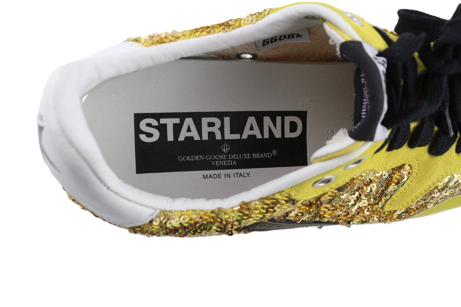 GOLDEN GOOSE Starland moteriški sportbačiai EU39 auksinės odos sportbačiai su blizgučiais, žema pado pamušalu 