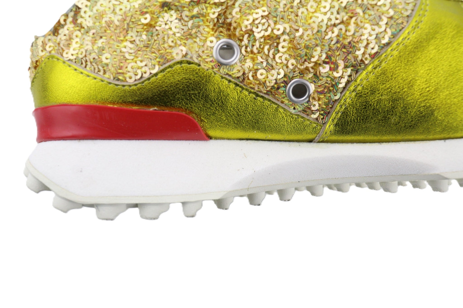 GOLDEN GOOSE Starland moteriški sportbačiai EU39 auksinės odos sportbačiai su blizgučiais, žema pado pamušalu 