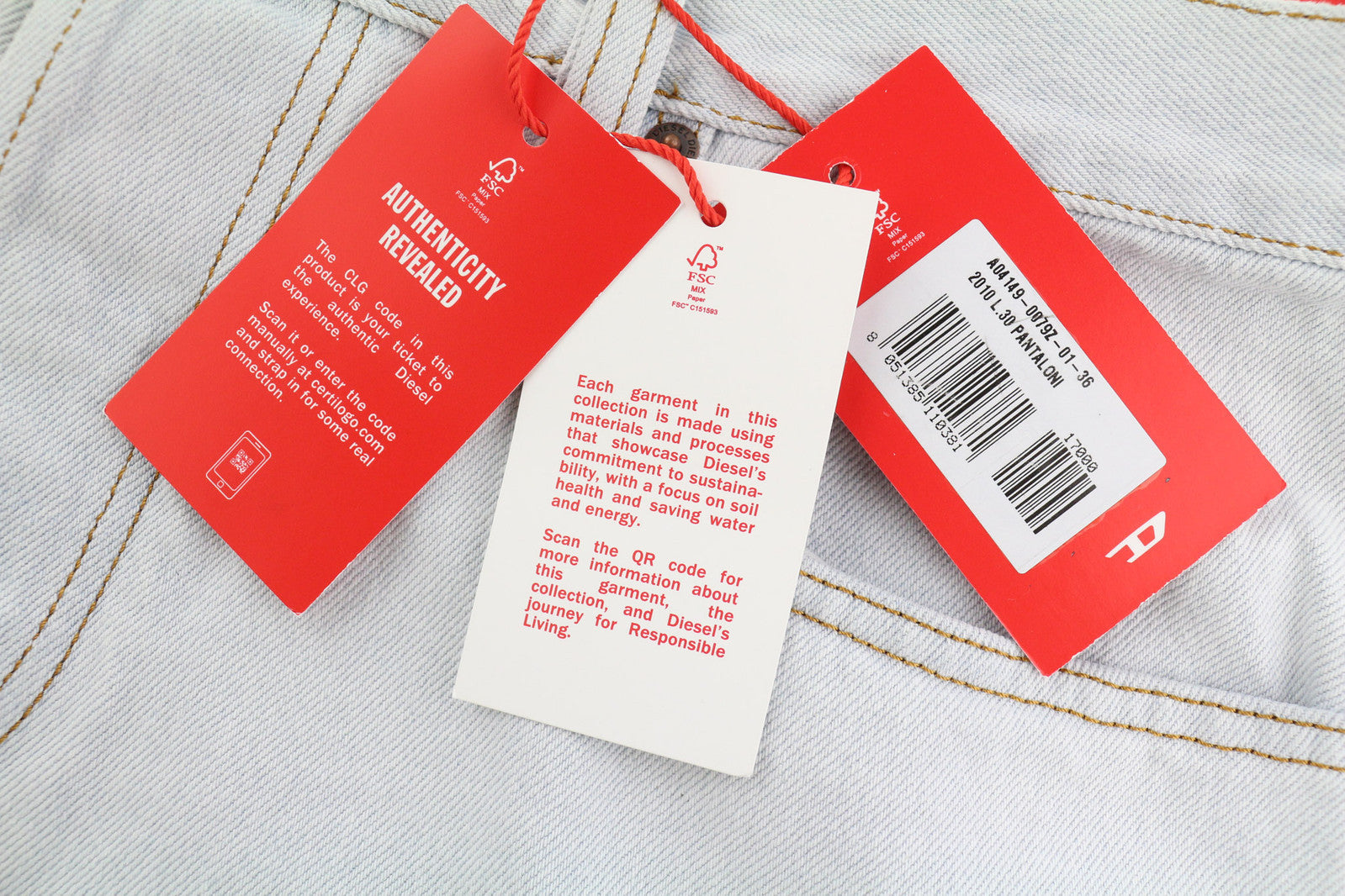 DIESEL 2010 0079Z Men Jeans W36/L30 Loose Fit Mid Waist Straight Leg RRP€250