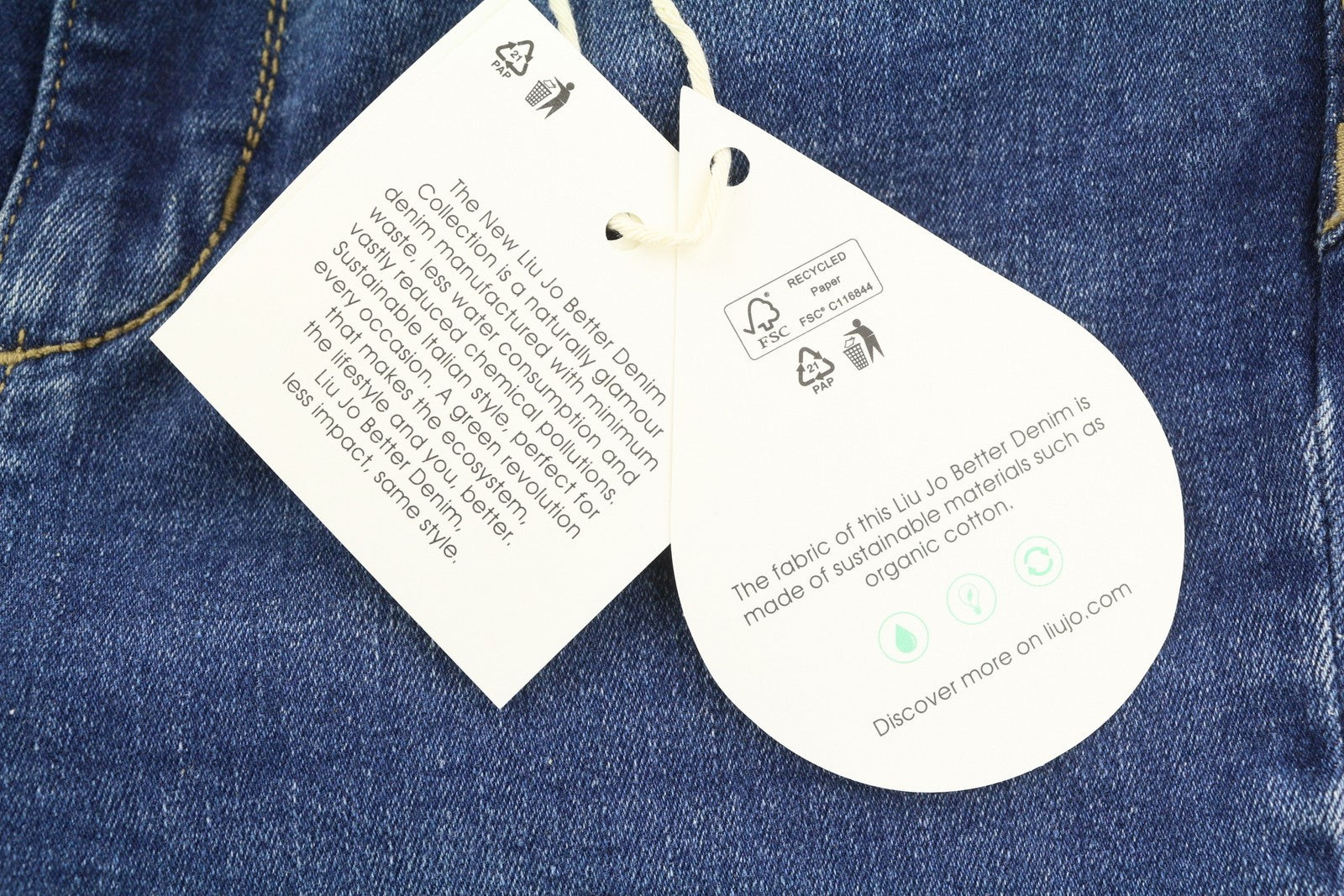 LIU JO Women Jeans W29 Regular Fit High Waist Stretch Capri Washed Denim Blue