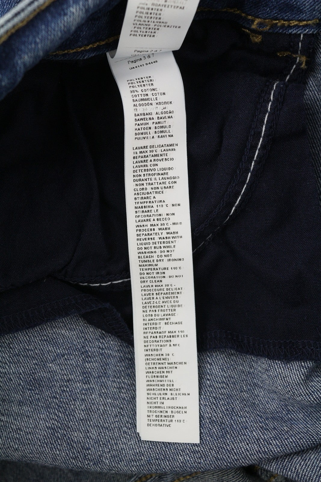 LIU JO Women Jeans W29 Regular Fit High Waist Stretch Capri Washed Denim Blue