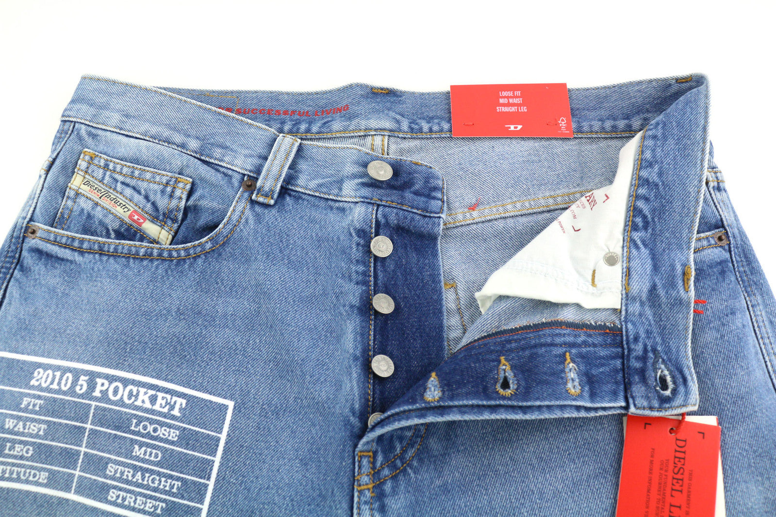 DIESEL 2010 9C16S vyriški džinsai W32/L32 laisvo kirpimo, vidutinio juosmens, tiesaus kirpimo, rekomenduojama mažmeninė kaina – 160 € 