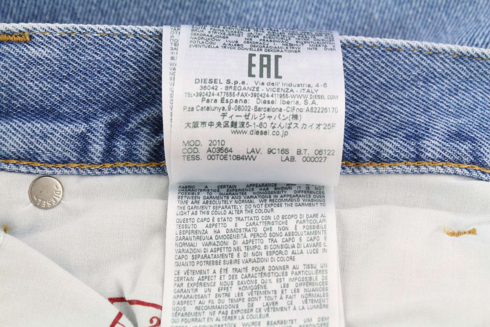 DIESEL 2010 9C16S Men Jeans W32/L32 Loose Fit Mid Waist Straight Leg RRP€160