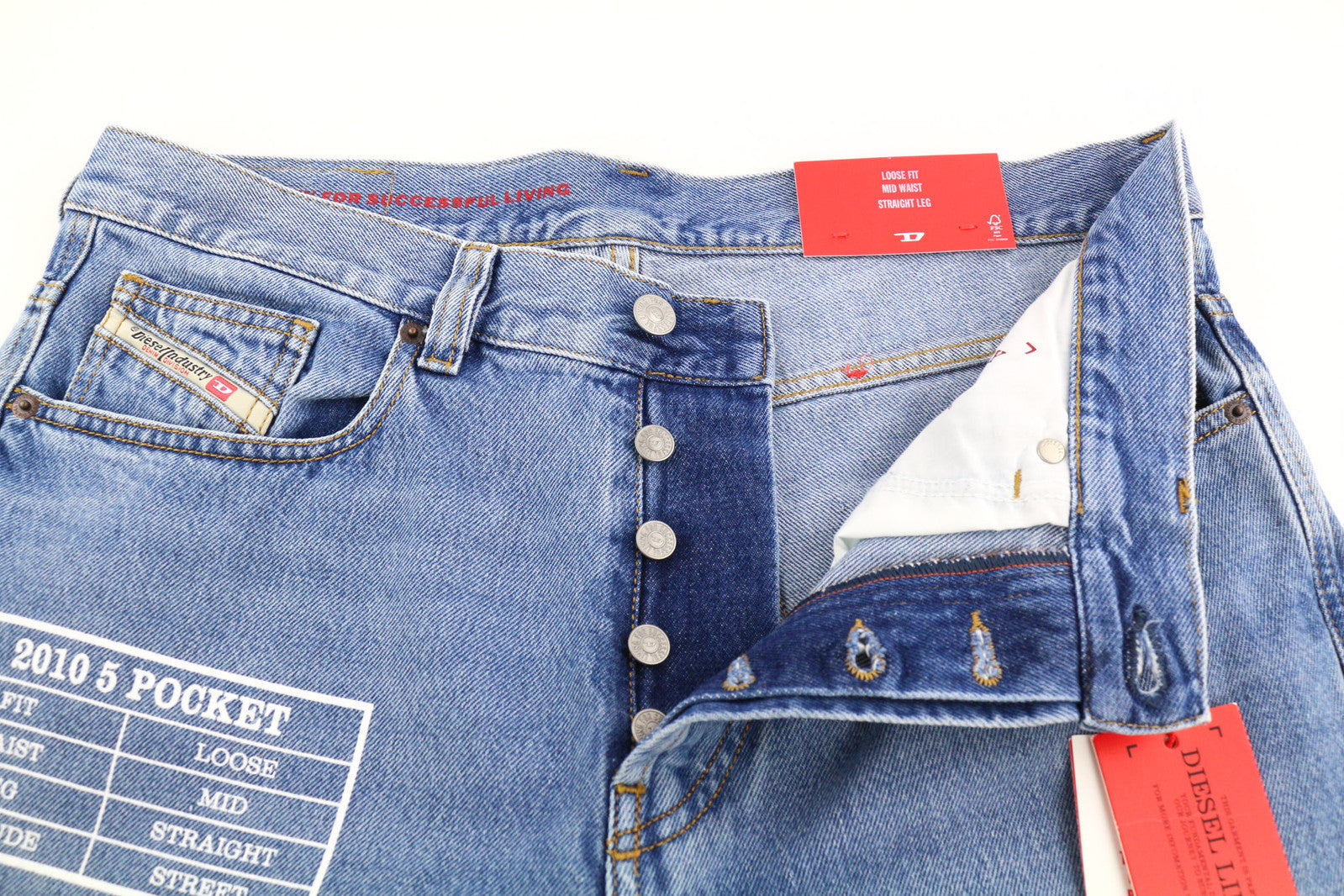 DIESEL 2010 9C16S Men Jeans W32/L32 Loose Fit Mid Waist Straight Leg RRP€160