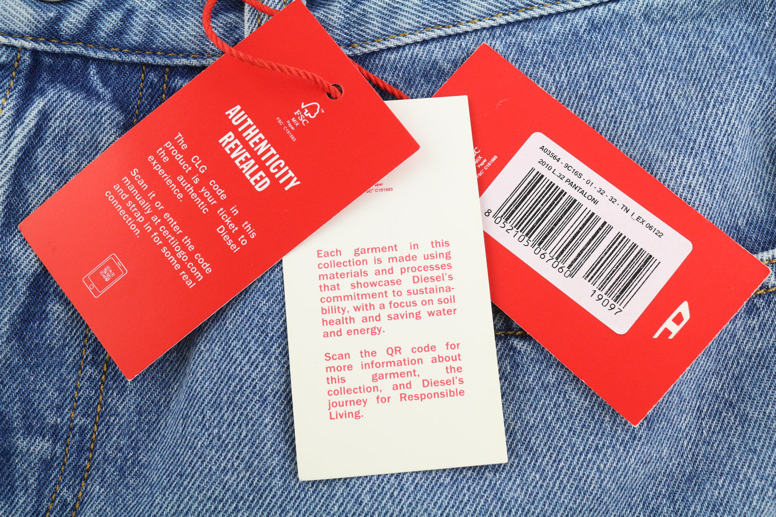 DIESEL 2010 9C16S Men Jeans W32/L32 Loose Fit Mid Waist Straight Leg RRP€160