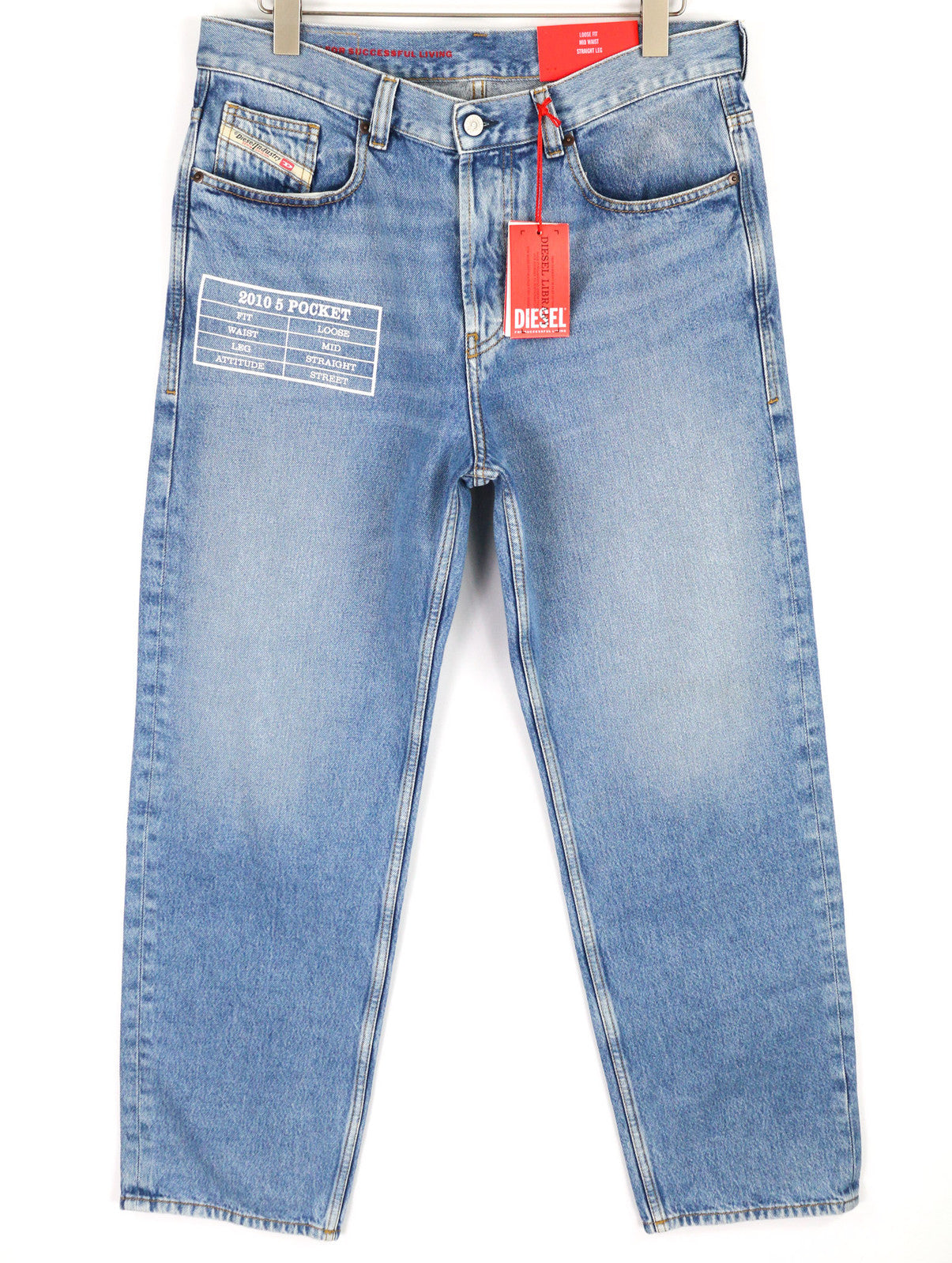 DIESEL 2010 9C16S Men Jeans W32/L32 Loose Fit Mid Waist Straight RRP€160 Blue