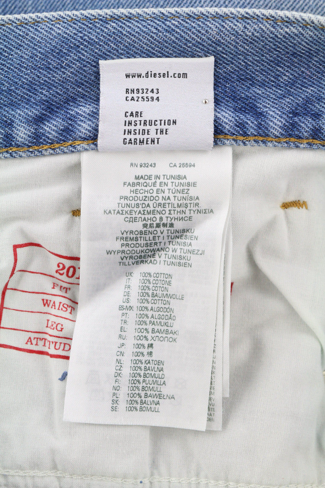 DIESEL 2010 9C16S Men Jeans W32/L32 Loose Fit Mid Waist Straight RRP€160 Blue