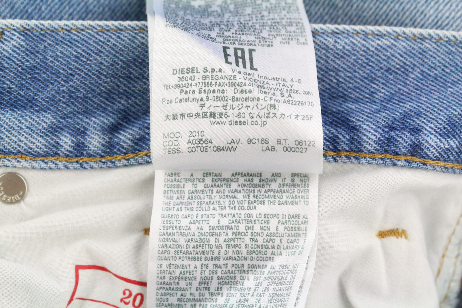 DIESEL 2010 9C16S Men Jeans W32/L32 Loose Fit Mid Waist Straight RRP€160 Blue