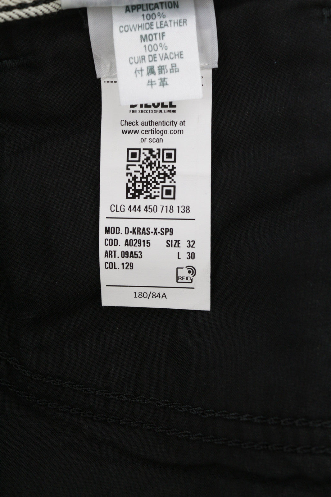 DIESEL D-Kras 09A53 vyriški džinsai W32/L30 Sim Fit dažyto stiliaus RRP220 šviesiai džinsinis audinys