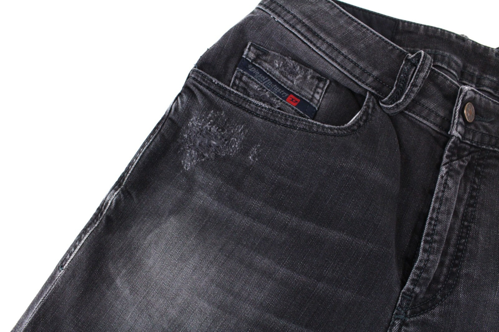 DIESEL Men Jeans W28/L32 Thommer 069BH Slim Fit Ripped Washed Grey Stretch