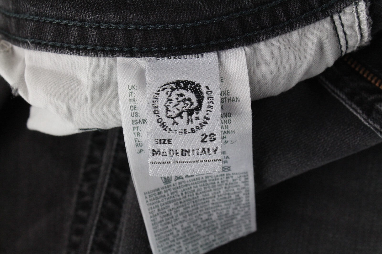 DIESEL Men Jeans W28/L32 Thommer 069BH Slim Fit Ripped Washed Grey Stretch