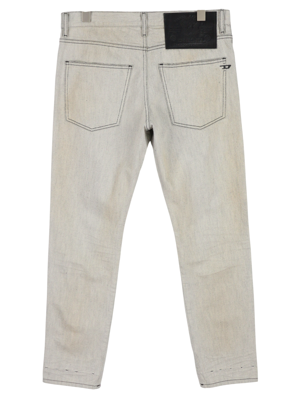 DIESEL D-Kras 09A53 vyriški džinsai W34/L30 Sim Fit dažyto stiliaus RRP220 šviesiai džinsinis audinys