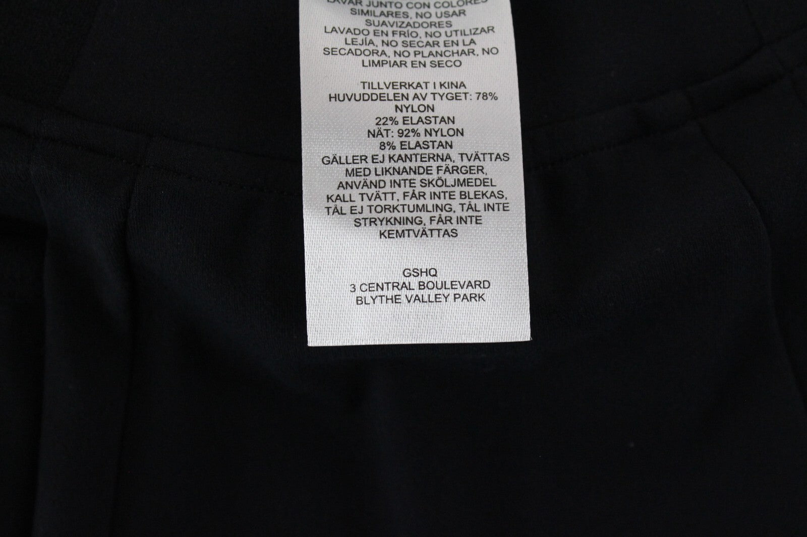 GYM SHARK moteriški „Legacy“ fitneso šortai XS, juodi, tamprūs sportinės aprangos logotipai 