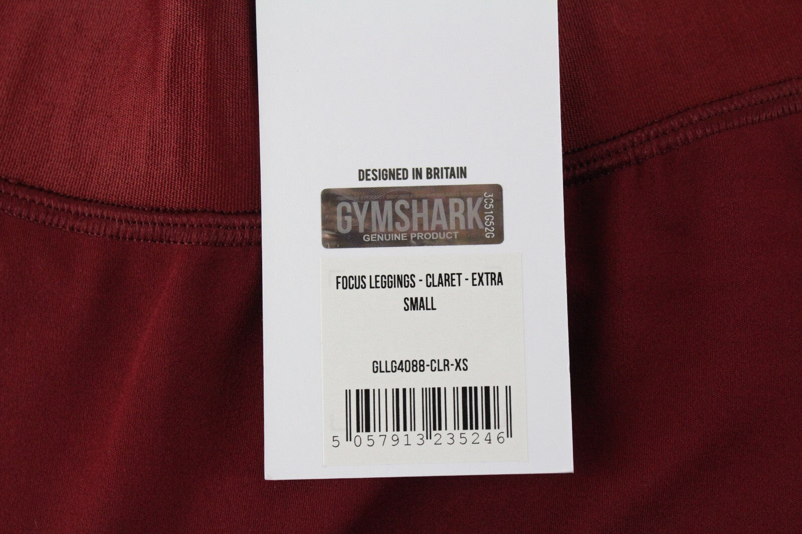 GYM SHARK moteriškos „Focus“ tamprės XS dydžio, raudonos, tamprios sportinės aprangos juosmens juosta su logotipu 