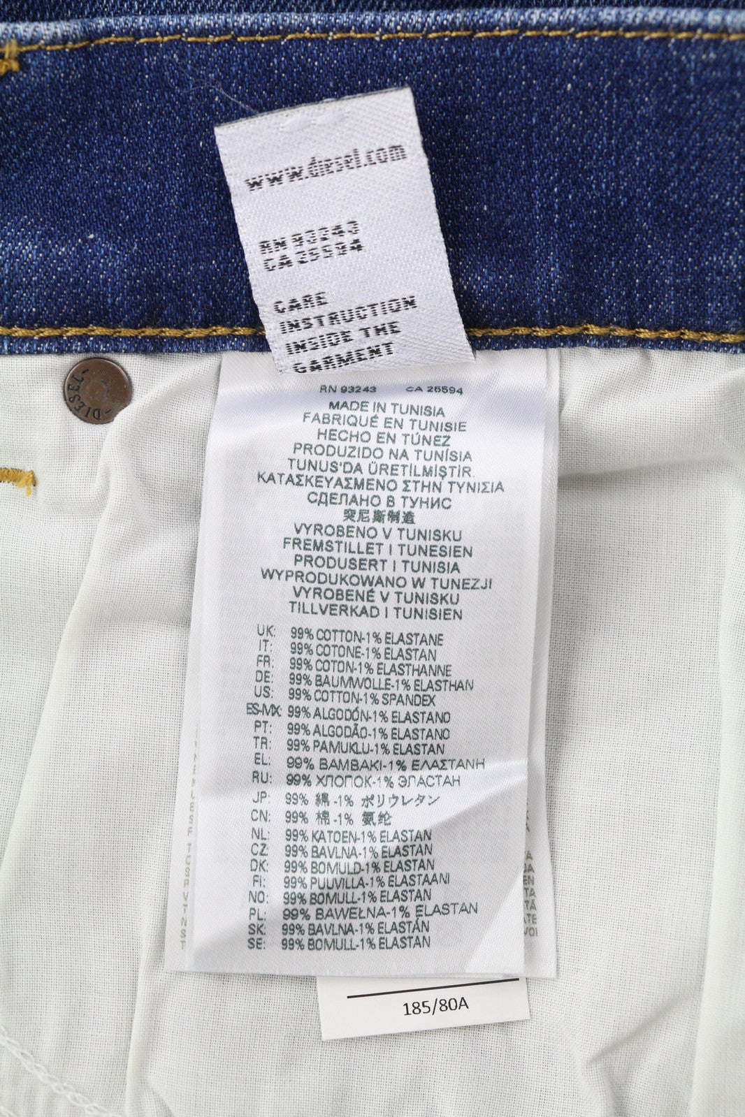 DIESEL D-Yennox 009NN vyriški džinsai W30/L32 siaurėjantys tamprūs skalbti džinsai RRP160