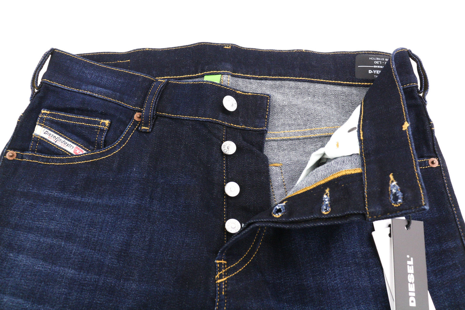 DIESEL D-Yennox 009ZS vyriški džinsai W30/L30 siaurėjantys, skalbti, rekomenduojama kaina – 160 €, tamsūs džinsai 