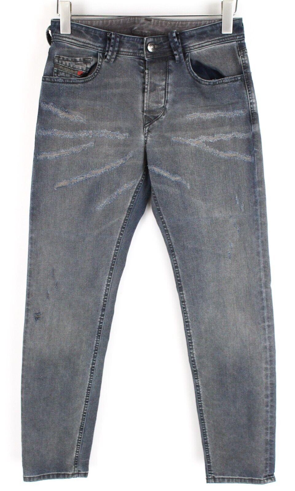 DIESEL Men Jeans W26/L30 Larkee-Beex 084TL Tapered Fit Grey Ripped Stretch