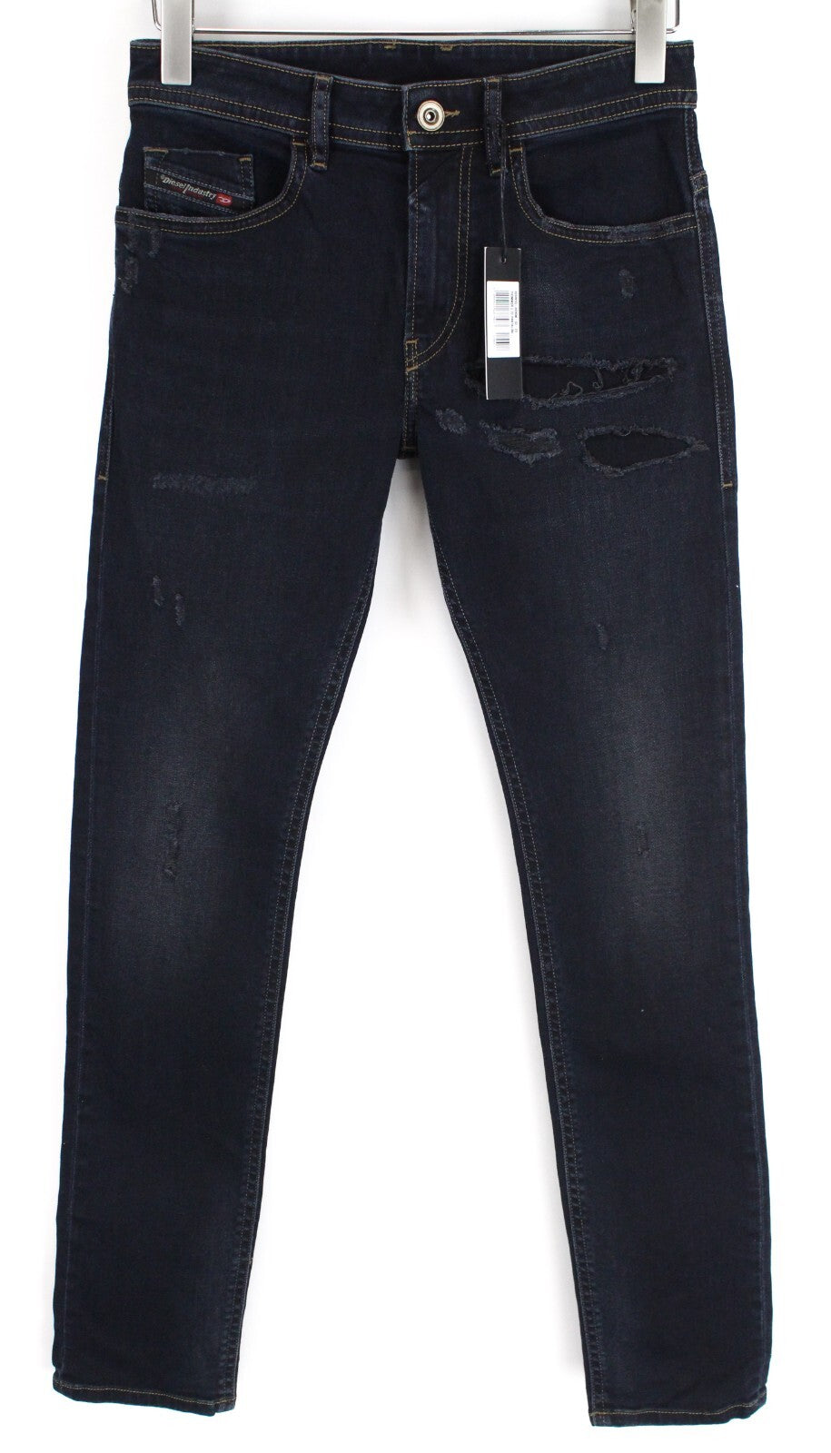 DIESEL Men Jeans W28/L32 Thommer 069GM Skinny Fit Dark Blue Ripped Stretch