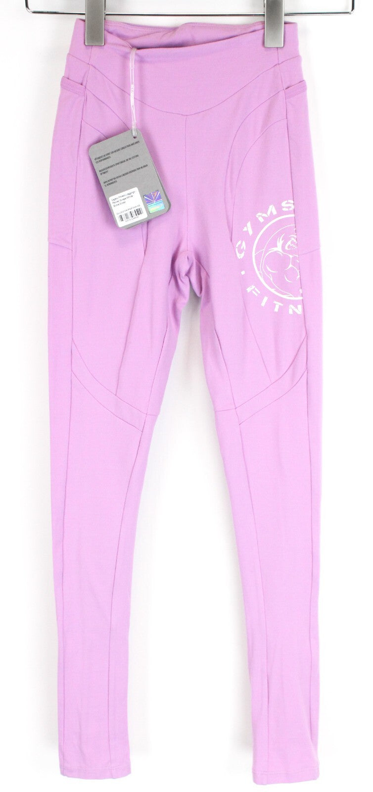 GYM SHARK moteriškos „Legacy“ fitneso tamprės XS dydžio, violetinės, tamprios, sportinės aprangos logotipas 