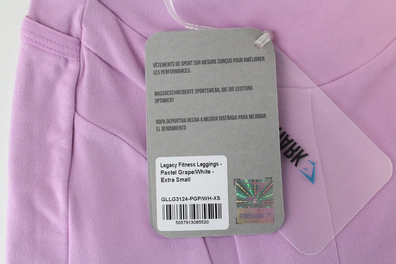 GYM SHARK moteriškos „Legacy“ fitneso tamprės XS dydžio, violetinės, tamprios, sportinės aprangos logotipas 