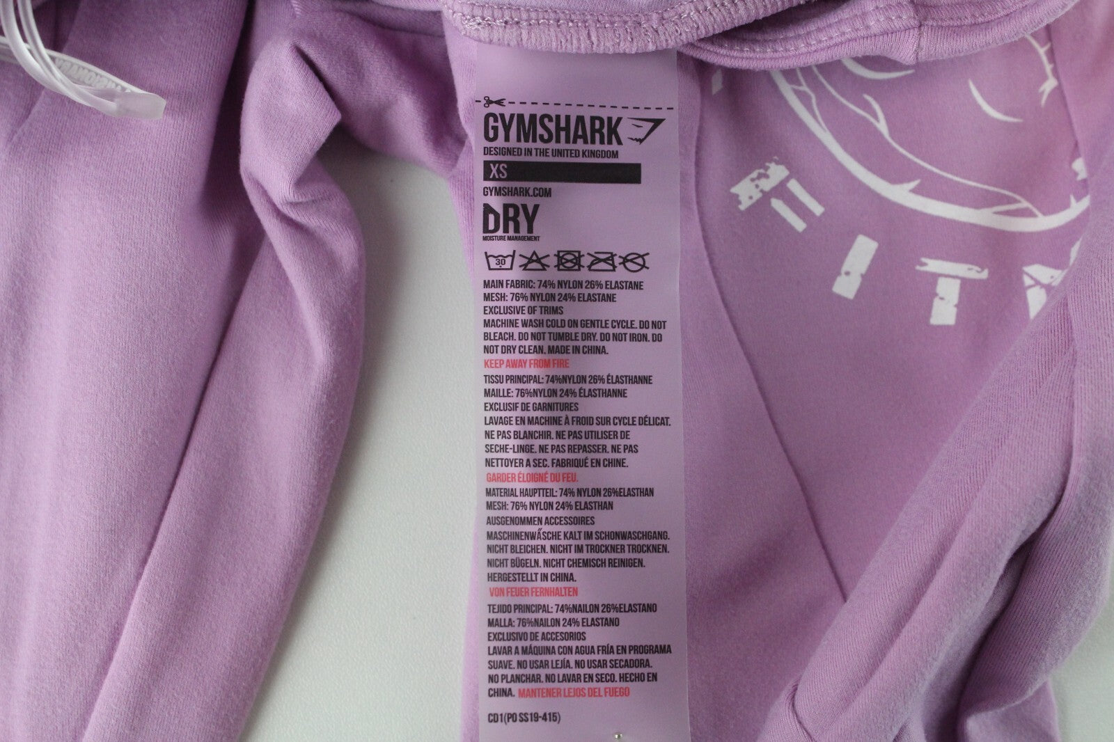 GYM SHARK moteriškos „Legacy“ fitneso tamprės XS dydžio, violetinės, tamprios, sportinės aprangos logotipas 