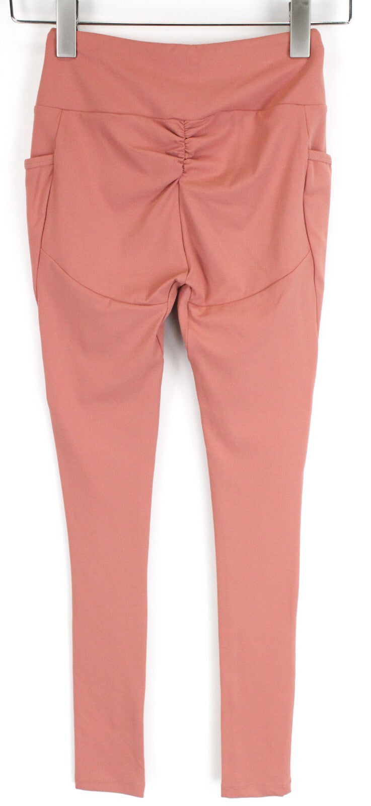 GYM SHARK moteriškos skulptūrinės tamprės S tamsiai rožinės spalvos tamprios sportinės aprangos kišenės 