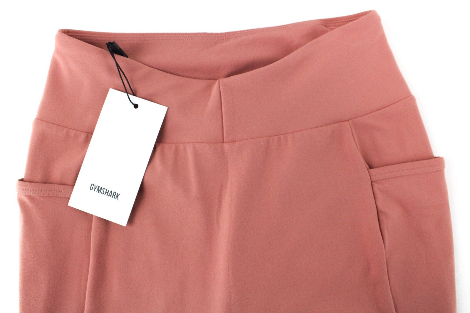 GYM SHARK moteriškos skulptūrinės tamprės S tamsiai rožinės spalvos tamprios sportinės aprangos kišenės 