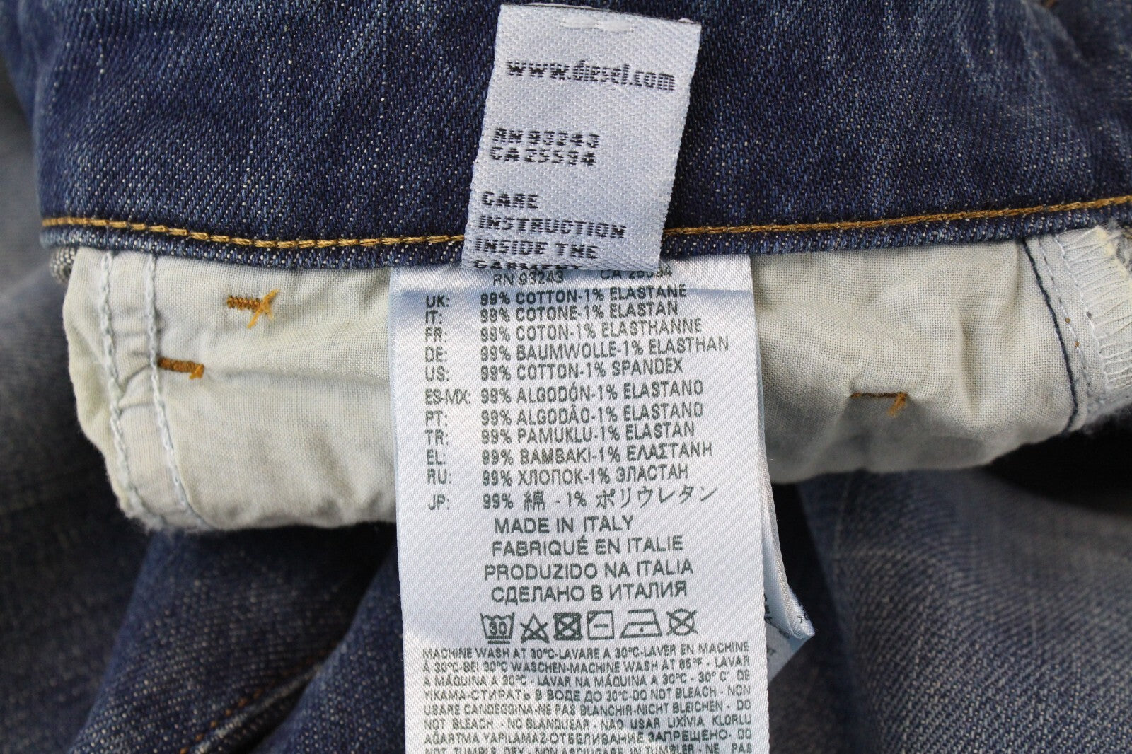 DIESEL moteriški džinsai W26/L32 D-Eiselle 089AR Boyfriend Fit mėlyni, tamprūs, tiesūs 