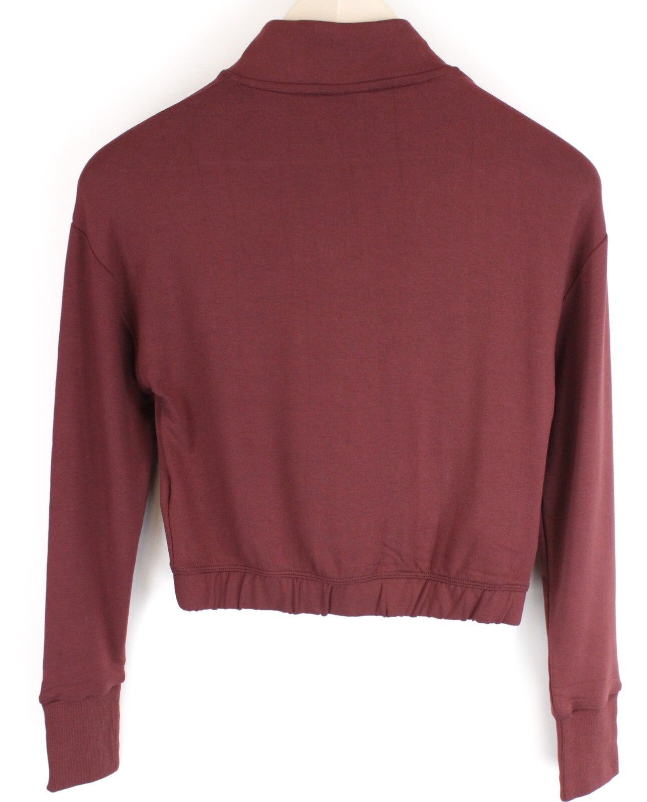 GYM SHARK moteriškas Pippa džemperis S dydžio vyšnių rudos spalvos ilgomis rankovėmis, tamprus sportinis trumpas 