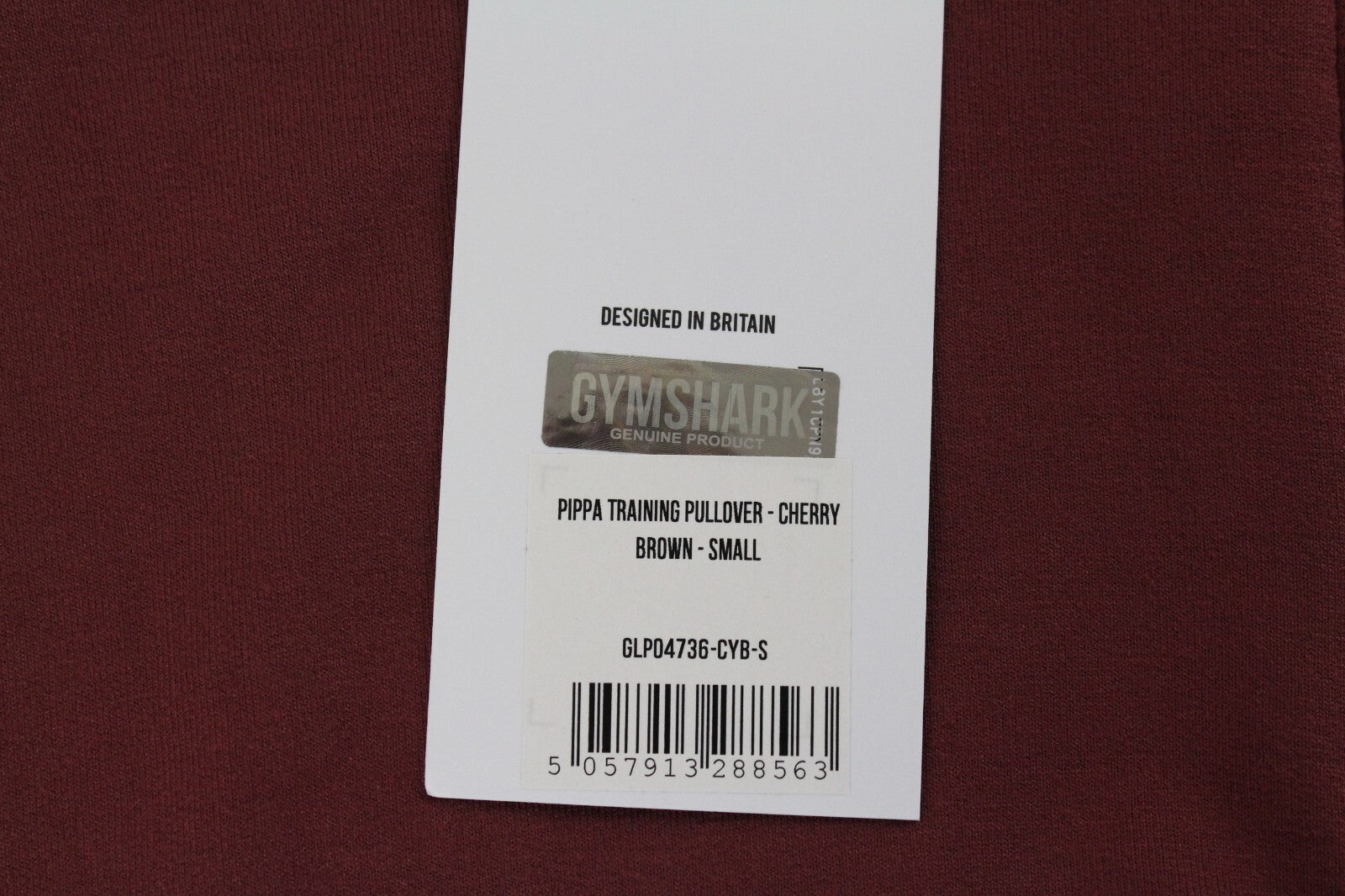 GYM SHARK moteriškas Pippa džemperis S dydžio vyšnių rudos spalvos ilgomis rankovėmis, tamprus sportinis trumpas 