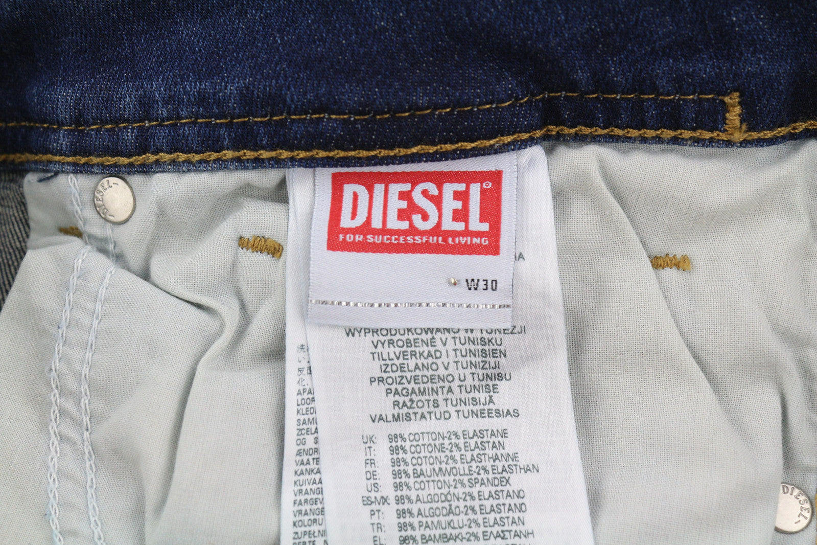 DIESEL 1979 Sleenker 09D43 vyriški džinsai W30/L34 aptempti, žemo juosmens, aptempti, rekomenduojama kaina – 150 € 