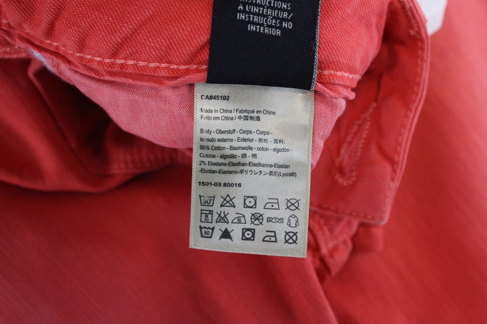 SCOTCH &amp; SODA vyriški džinsai W32/L32 Steele itin ploni, raudoni, su sagomis ir dažyti 