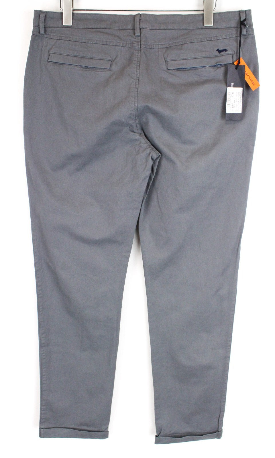 HARMONT & BLAINE Men Trousers 54 Stretch Cotton Grey Flat Front Regular Fit