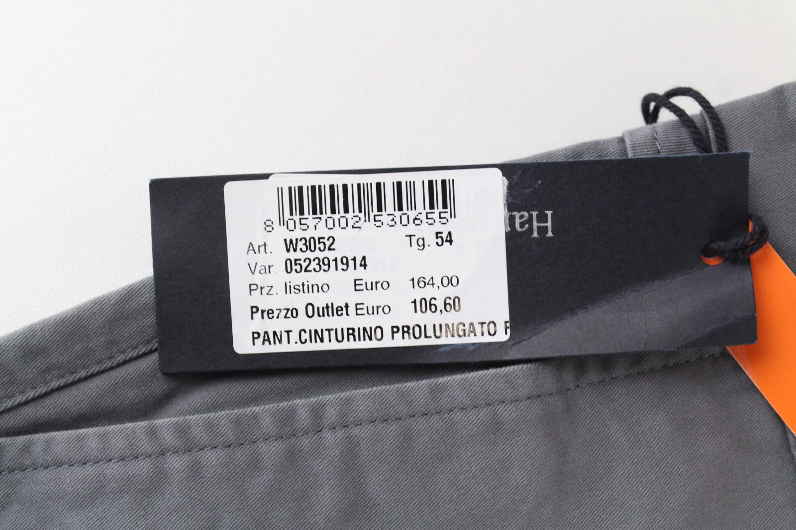 HARMONT & BLAINE Men Trousers 54 Stretch Cotton Grey Flat Front Regular Fit